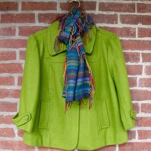 Tulle Spring Green Cropped Wool Peacoat